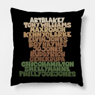 Jazz Legends in Type: The Drummers Pillow