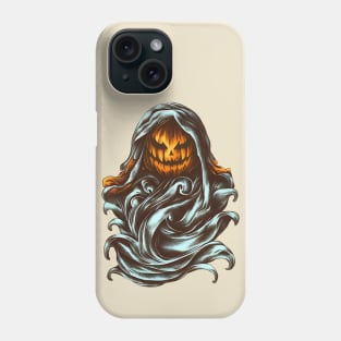 Cloaked halloween pumpkin ghost Phone Case