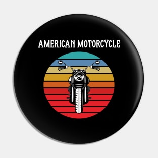 Motorcycle Vintage Sunset Pin