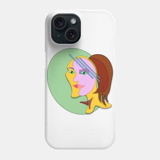 Behind the mask, cubism art style. Design. Phone Case