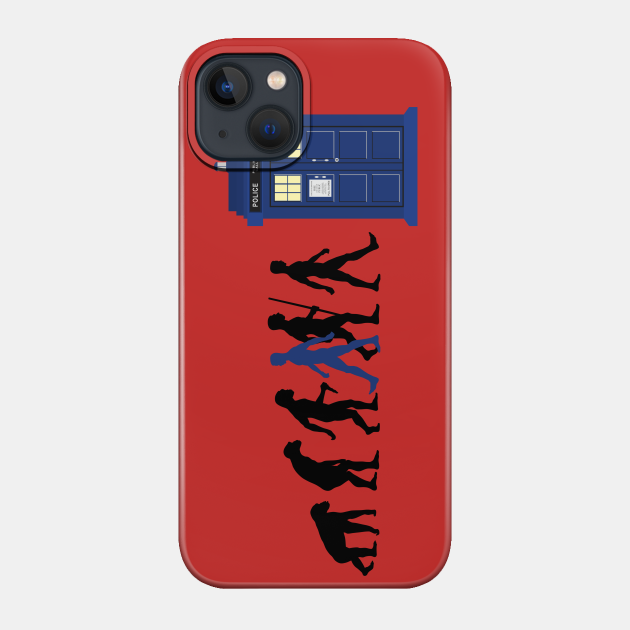 EVOLUTION Of Humans - Blue Police Public Call Box 4 - Whovian - Phone Case