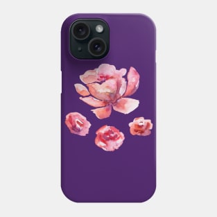 pink flower decorative watercolor design Phone Case
