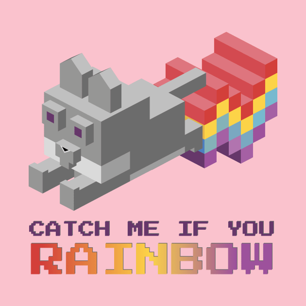 Rainbow Pixel Purr-fection - Make Any Kid's Day Colorful by WeAreTheWorld