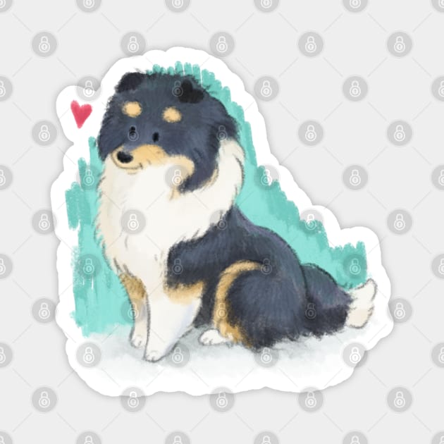 Tri Collie Magnet by Elspeth Rose Design