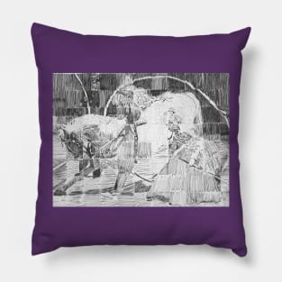 Lippizaner Grid Drawing Pillow