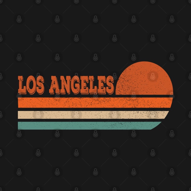 Los Angeles Vintage Sunset Stripes by bougieFire