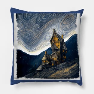 Starry Night Above The Shrieking Shack Pillow