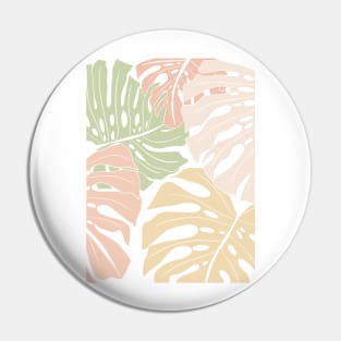 Abstract Patel Colors Monstera Leaves 3 Pin