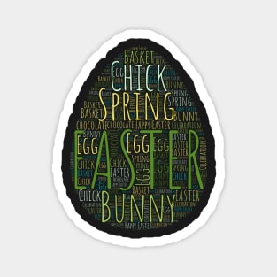 Cute Easter Egg Shaped Word Cloud Magnet