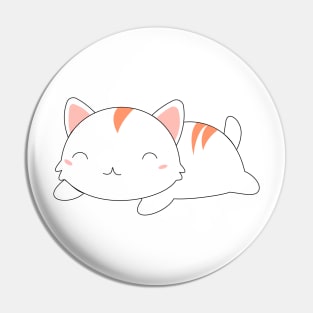 Happy Lazy Kitty w/ Stripe Pin