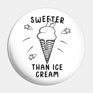 Sweeter Than Ice Cream Kawaii Kitty Ice Cream Cone Pin