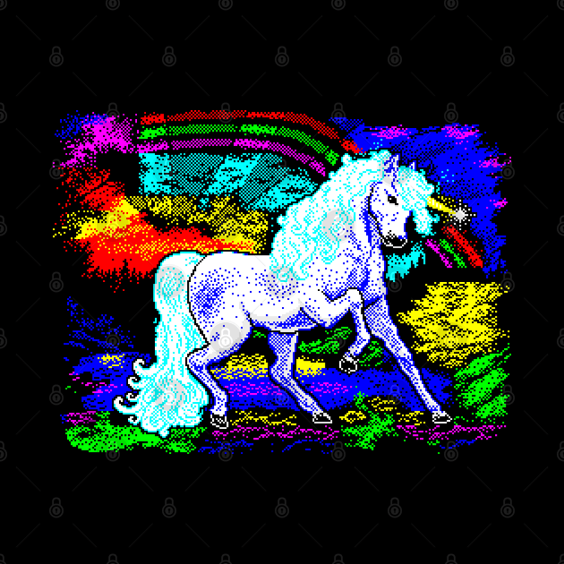 Unicorn Rainbow 8 Bit Art by 8 Fists of Tees