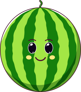 Cute Kawaii Watermelon, Cartoon Ripe Fruit Magnet