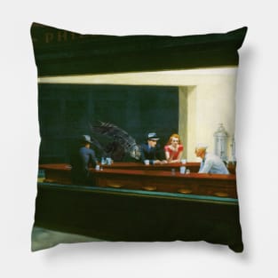 Alien Xenomorph in Hopper Nighthawks Pillow