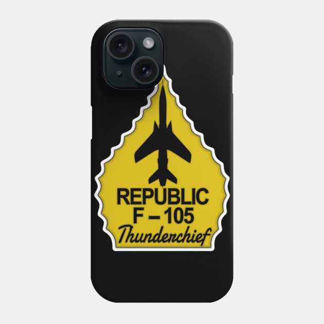 F-105 Thunderchief Arrowhead (Yellow) Phone Case by John_Matthews_Art