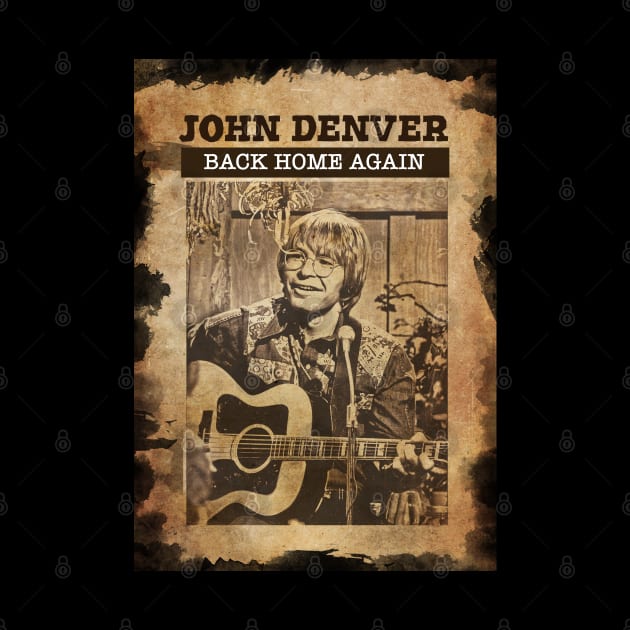 Vintage Old Paper 80s Style John Denver by Madesu Art