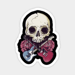 The Skull Of Rock And Roll Music Magnet