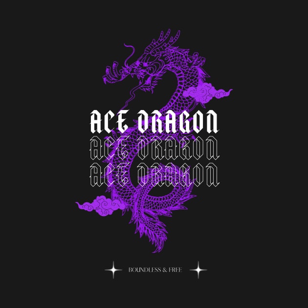 Japanese Aesthetic Ace Pride Purple Dragon by LazyBunny