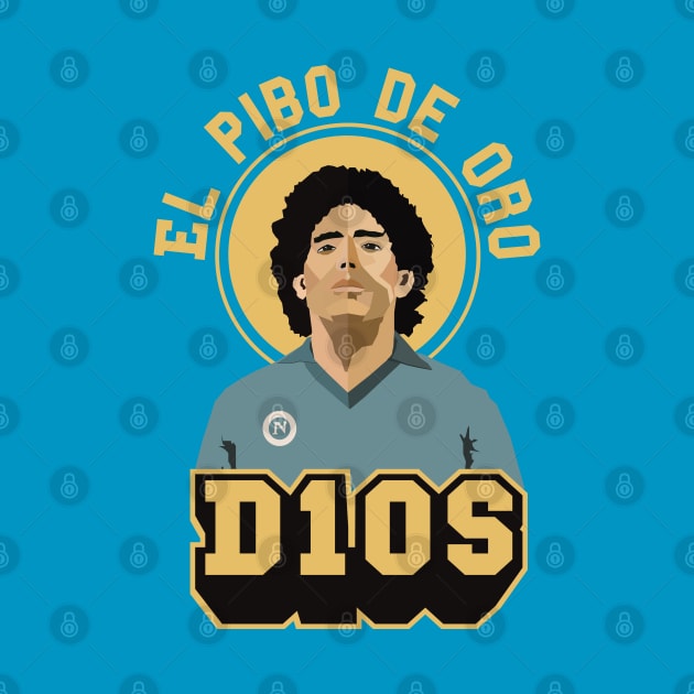 El Pibe de Oro - Diego Maradona - D10S - Portrait for True Football Aficionados by Boogosh