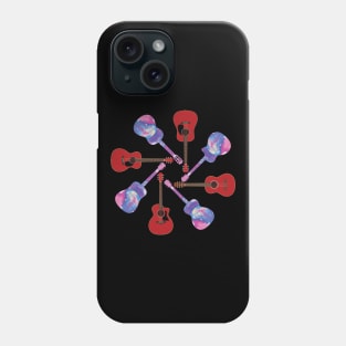 Circular Pattern of Red Acoustic Guitars Phone Case