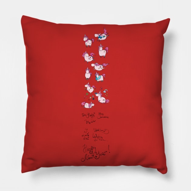 Unicorn In Action Pillow by holidaystore