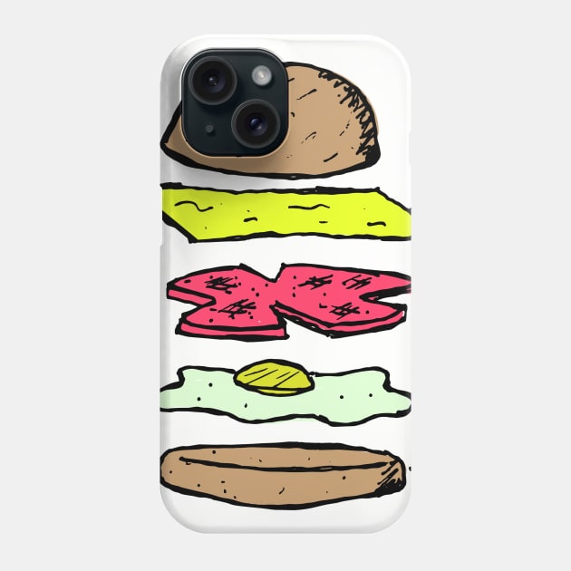 Pork Roll, Egg, and Cheese Sandwich Phone Case by gregfitz