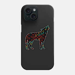 Gradient floral wolf Phone Case