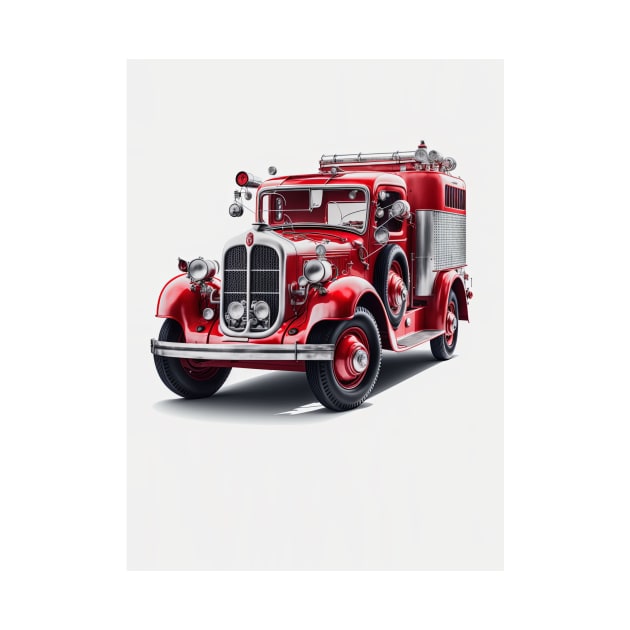 Art Deco Fire Truck by TheArtfulAI