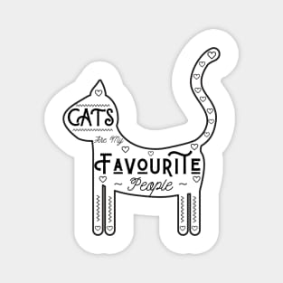 Cats Are My Favorite People, White Background, UK Spelling Magnet