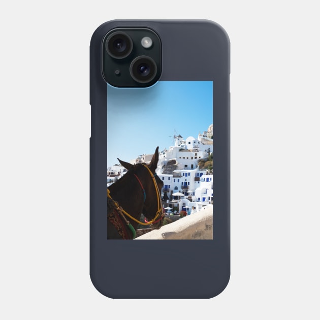 Donkey's View Of Oia, Santorini Phone Case by tommysphotos