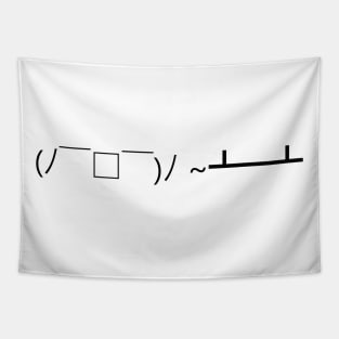 Flipping Table Emoticon Tapestry