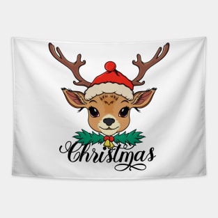 Cute Christmas Deer Tapestry