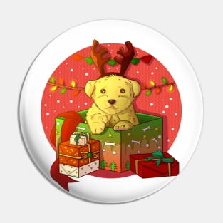 Christmas Dogs and Gifts Pin