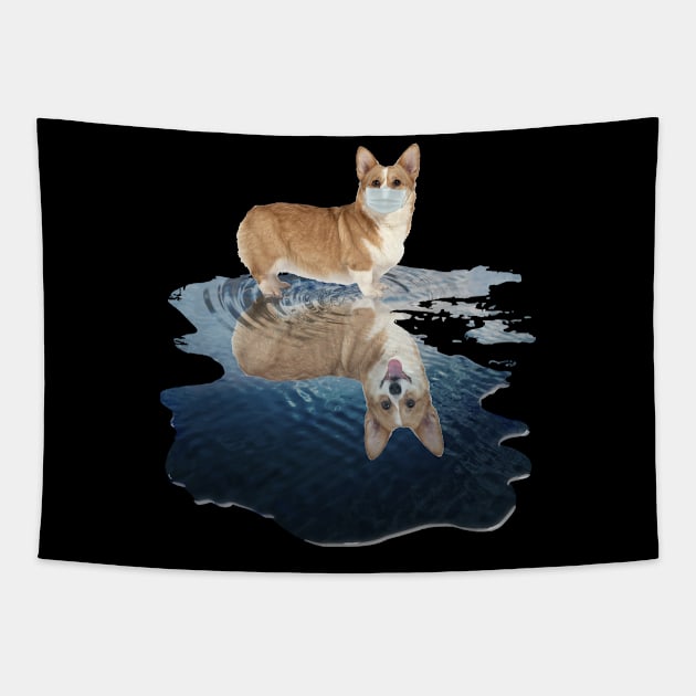 Corgi Dogs Lover - Corgi Face Mask Funny - Corgi T-Shirt Tapestry by AteezStore