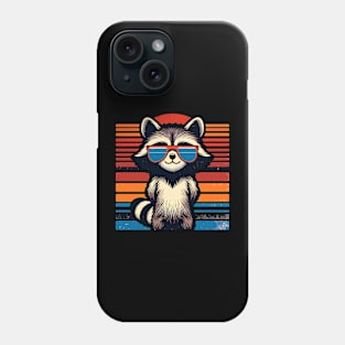 Cool Retro Raccoon in Sunglasses 70s 80s 90s Funny Raccoon Phone Case