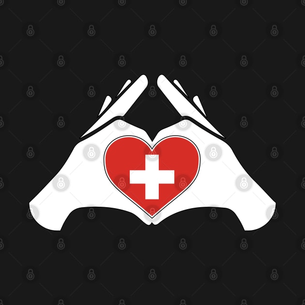 Switzerland  love flag hand designs by D_designs