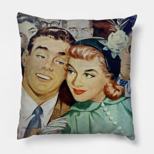 Vintage Romance Comic Book Cover - Boy Meets Girl Pillow