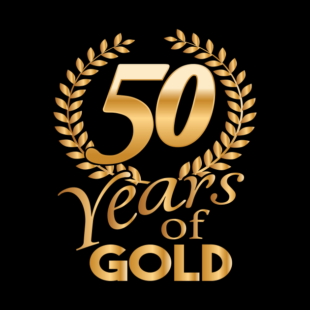 50 Years Gold or 50th anniversary by HBfunshirts