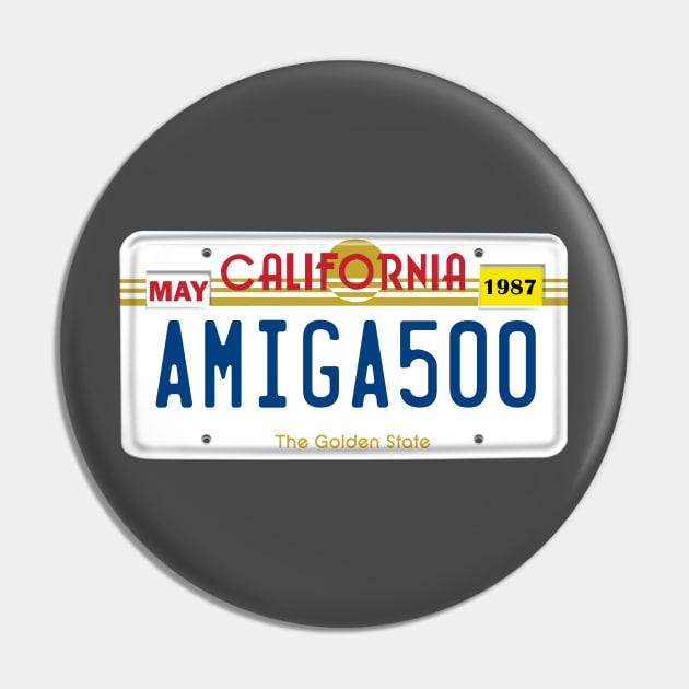 Amiga 500 License Plate Pin by AmigaTees