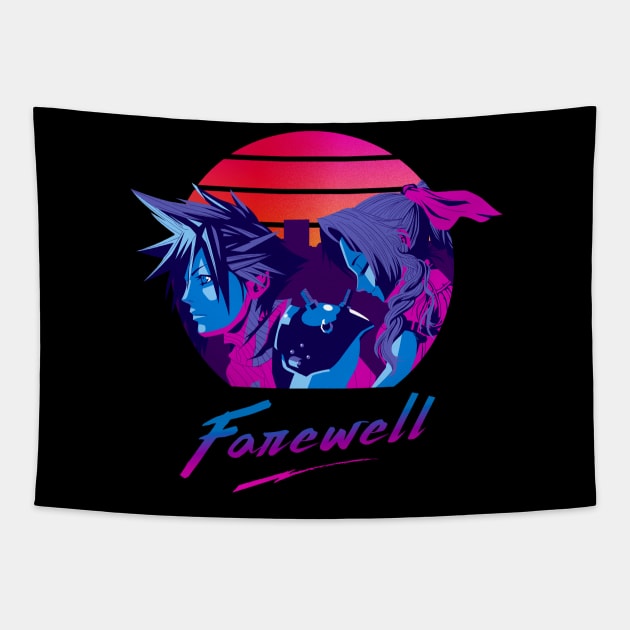 Farewell Cloud X Aerith 80s Tapestry by geekmethat