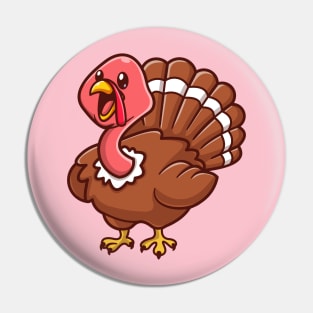 Cute Turkey Bird Chicken Cartoon Pin