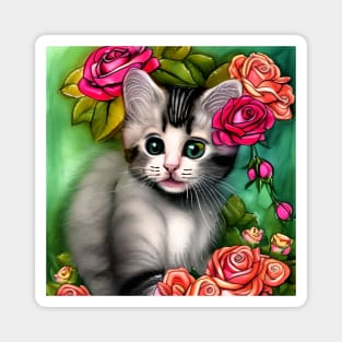 Cute Little Kitten Portrait Magnet