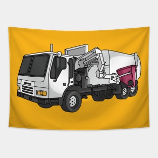 Garbage truck cartoon illustration Tapestry