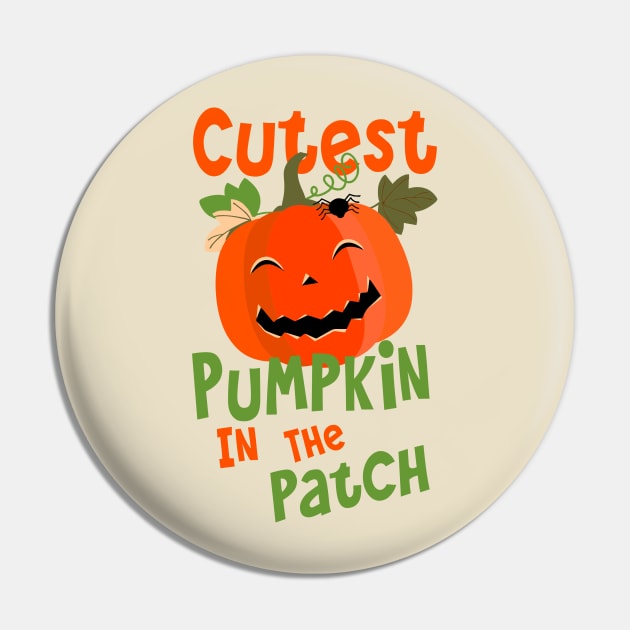 Cutest Pumpkin In The Patch Halloween Pin by PeppermintClover