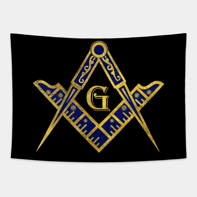 Freemasonry symbol Square and Compasses Tapestry by Nartissima