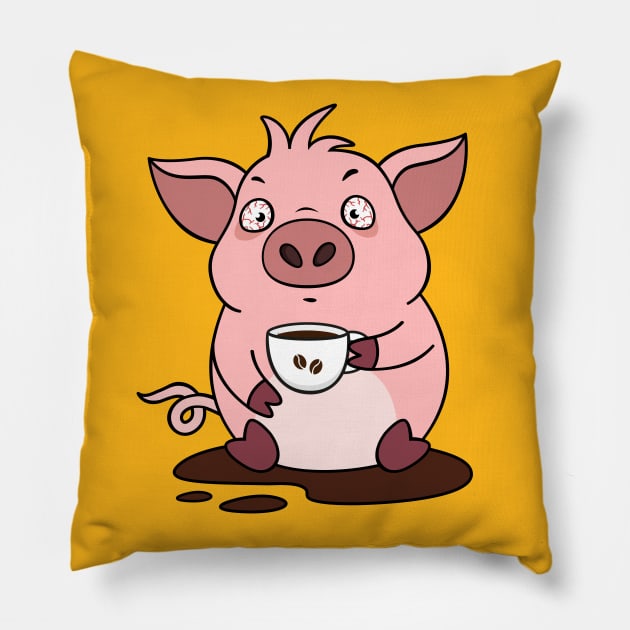 Wired Pig with Coffee Pillow by samshirts
