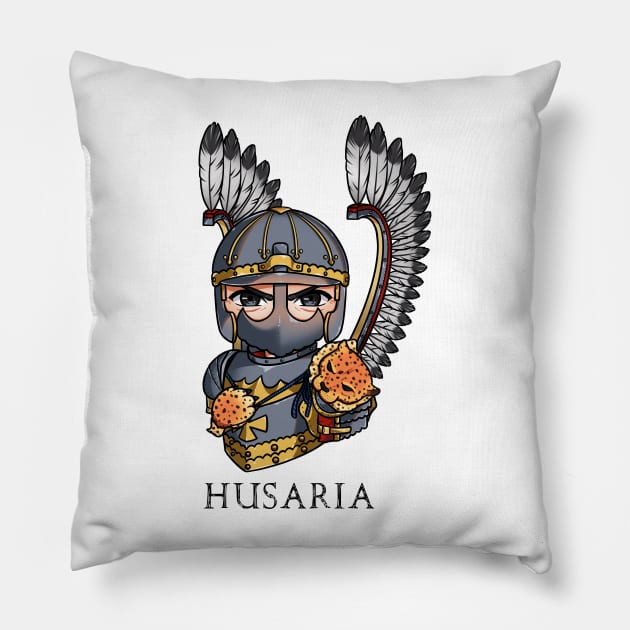 Feathers of Valor: Winged Hussar Design Pillow by Holymayo Tee