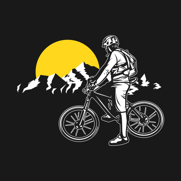 Mountainbiker Nature Mountains by Foxxy Merch