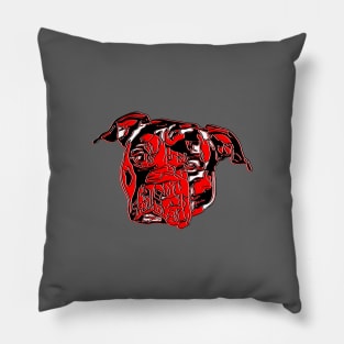 Pitbull Dog Canine Breed Head Strong Muscular Guard Pillow