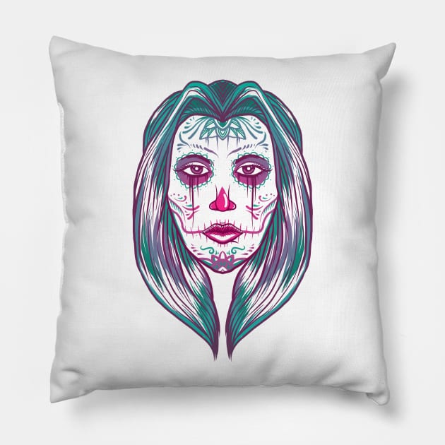 muerte girl Pillow by Luckyart11